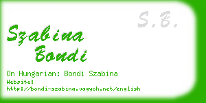szabina bondi business card